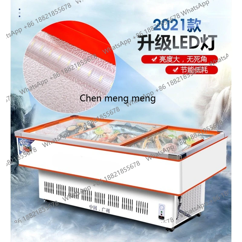 

Freezer Commercial Seafood Refrigerator Horizontal Refrigeration Frozen Chilled Display Cabinet Order Cabinet
