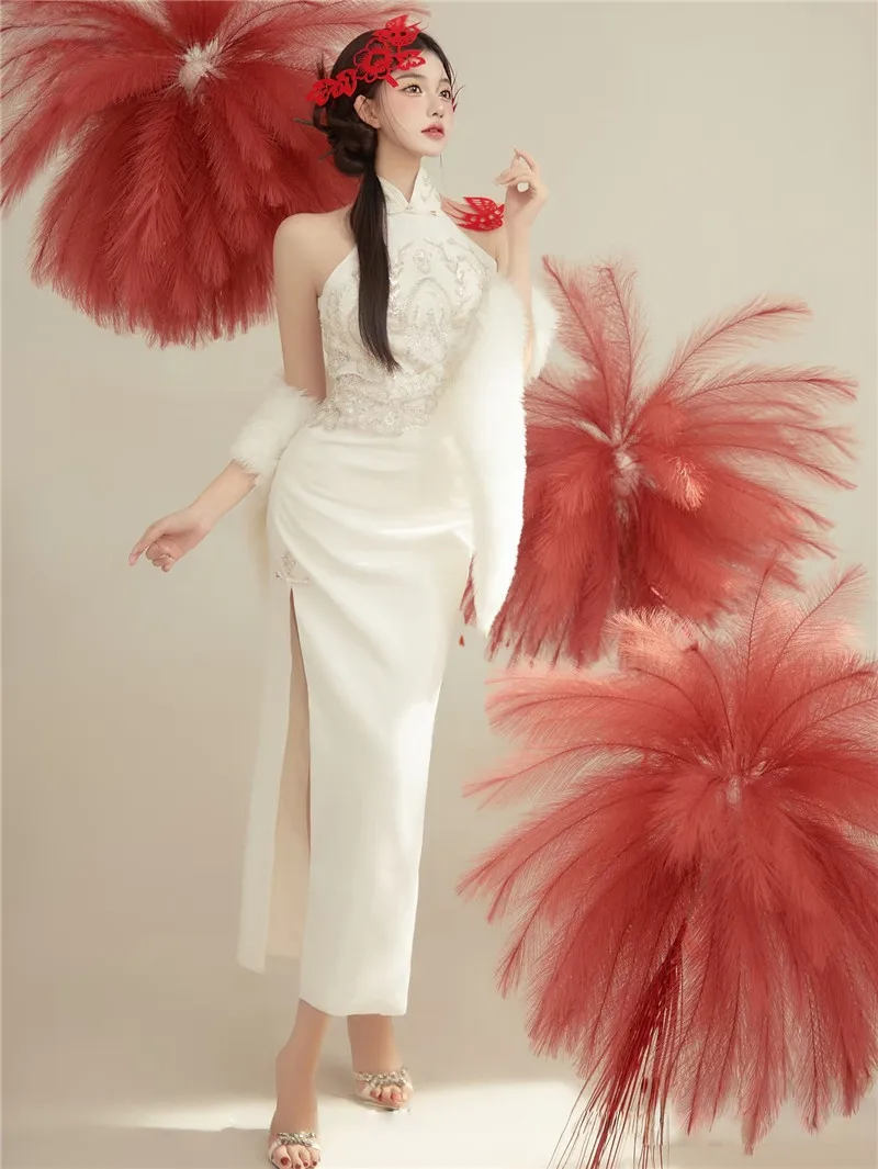 

New Year's Artistic Portrait Photoaphy Costume Sparkling Firework Papercut Chinese Sle Ethnic Trend Stage Costume