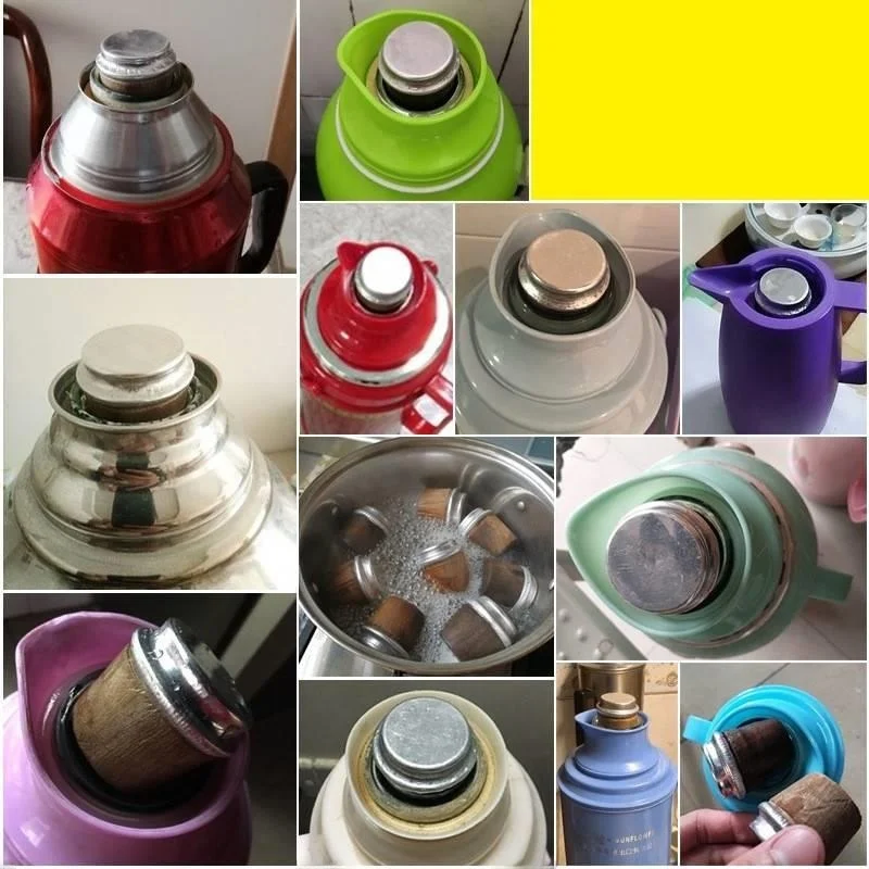 Large 5-Pound Wood Cork Hot Water Bottle Lid Home Use Warm Bottle Stopper Non-Toxic Softwood Lid for Kettles Glass Inner Tank view 4