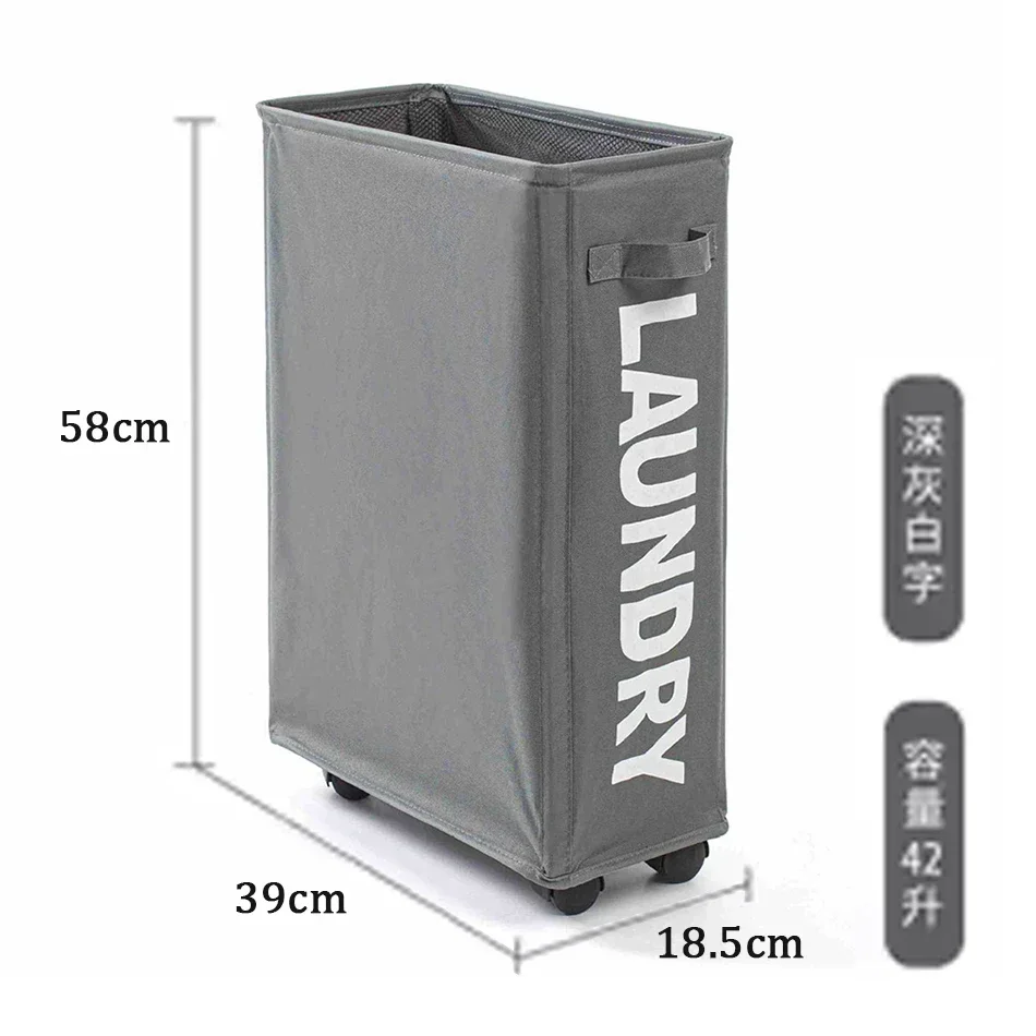 

Laundry Basket with Wheels,Space Saving Foldable Waterproof Home Organizer Dirty Clothes,Toys Sundries Yoga Mat Storage