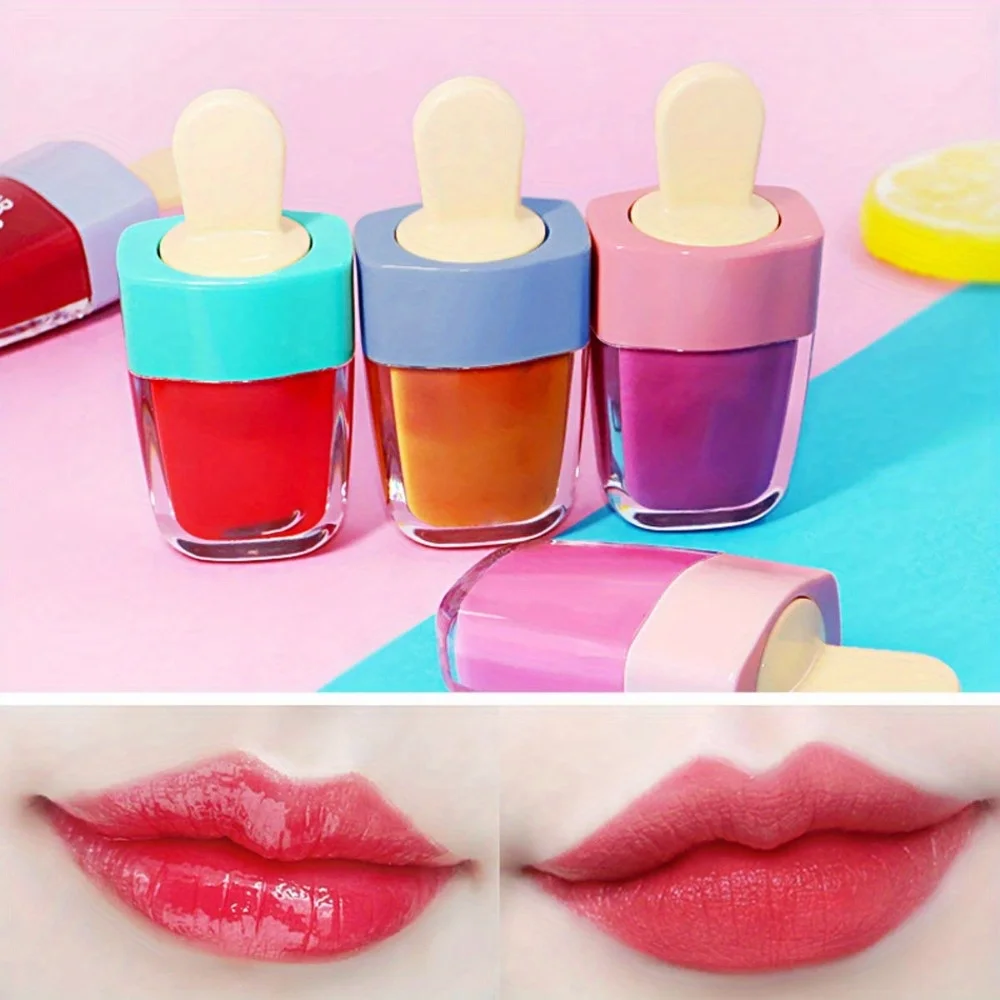 24PCS Lip Gloss Tubes Candy Ice Cream Shape Lip Balm Empty Refillable Lipgloss for Girls Women DIY Cosmetics Travel Accessories