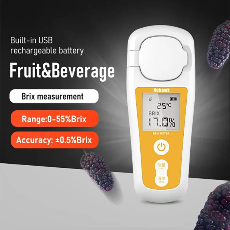 

Digital Brix Meter Refractometer Concentration Meter with Automatic Temperature Compensation for Fruits Juices Drinks and Coffee