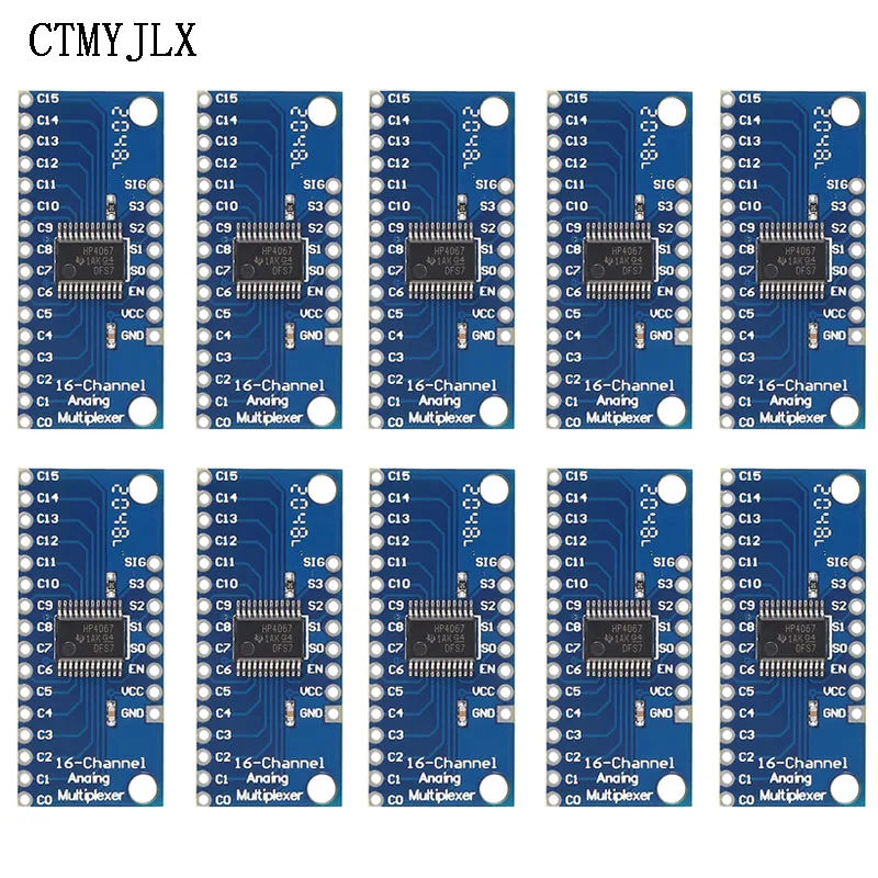 10pcs CD74HC4067 CMOS 2V-6V 16 Channel Way Analog Multiplexer / Digital ADC Module For Arduino 74HC4067 Microcontroller Board