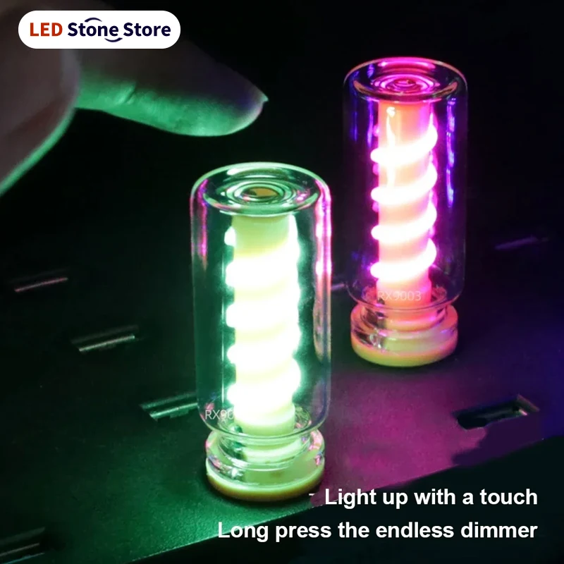 Lâmpada LED USB para Carro com Filamento Espiral, Dimmer Touch, 5V, Lâmpadas LED Retrô 1W, Luz Noturna para Camping, Iluminação Decorativa Incandescente