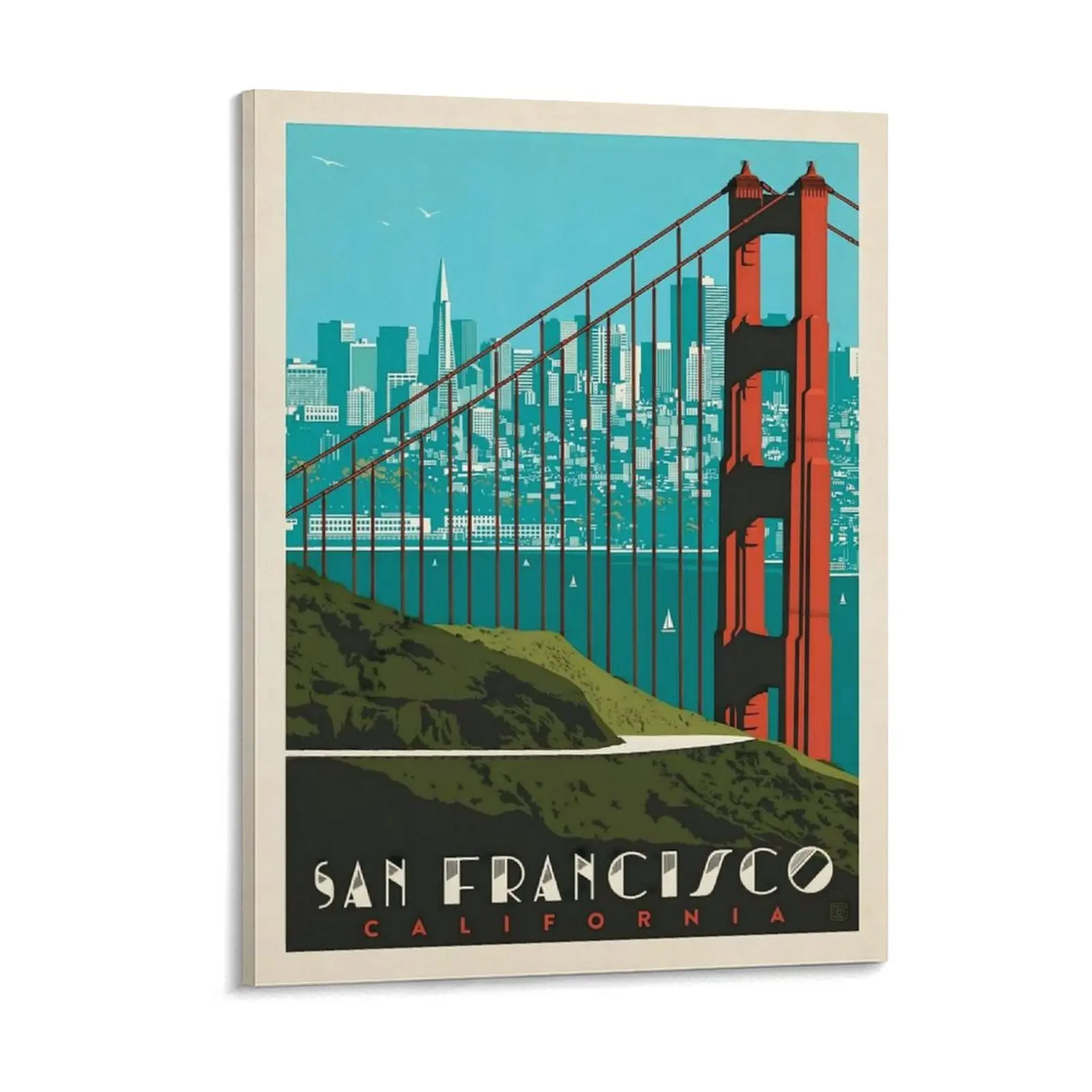 Travel To San Francisco Canvas Painting Garage Garage Pub Plates Design Cinema Framed Wall Paintings