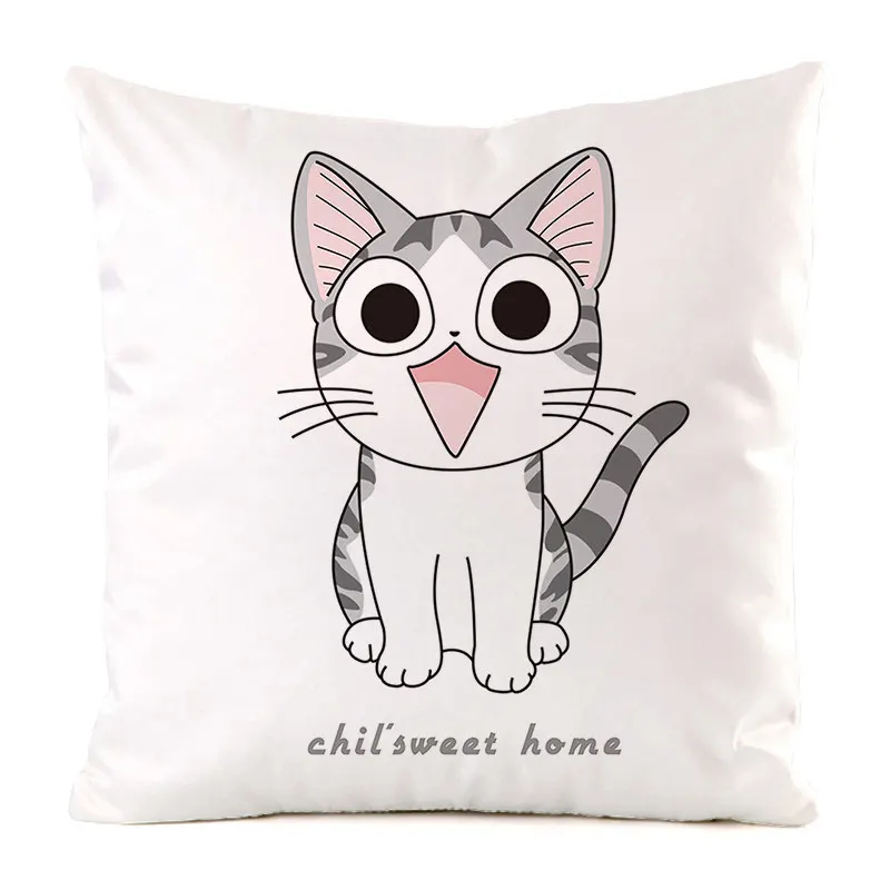 الشمال الحد الأدنى رسمت باليد القط الطباعة الرقمية قصيرة وسائد فخمة يغطي لسيارة أريكة مكتب غطاء الوسادة السلع المنزلية
