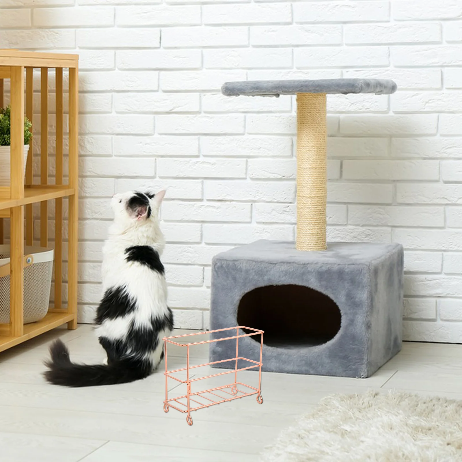 

Cat Litter Shovel Storage Rack Hollow Structure Scoop Holder Stand Iron Scooper Durable Metal Mess Prevention Easy Management