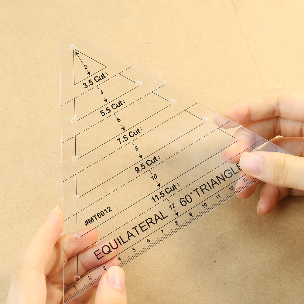 Creative Multi-angle Cutting Stitching Ruler Cloth Hand Sewing Tool Multi-function Acrylic Triangle Ruler Accessory Accessories