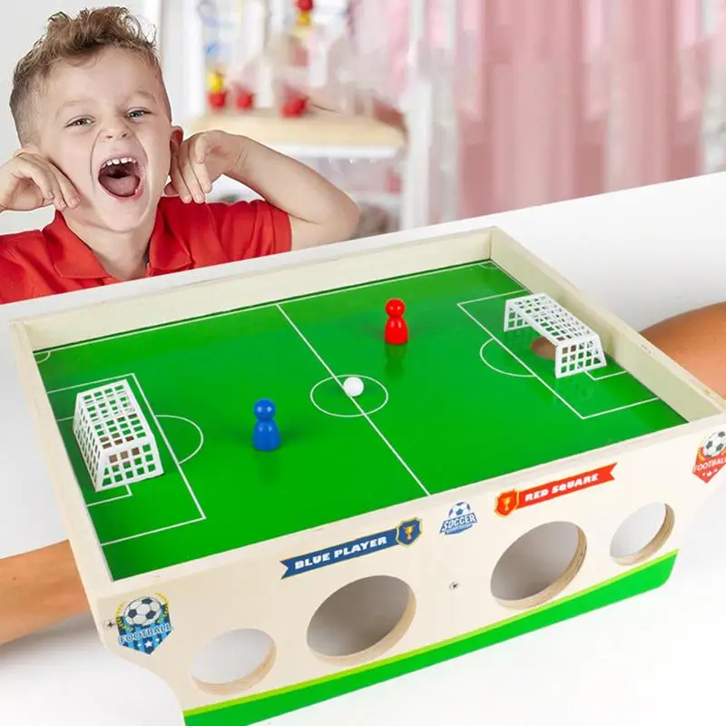 Soccer Table Game Wooden Table Soccer Magnetic Educational Soccer Player Toys Tabletop Games Competition For Kids Boys Girls