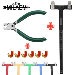 Tiro com arco profissional T Régua Cobre Buckle Alicate Set, Caça Ferramenta de Medição, Posição fixa Bowstring, Seta Tiro