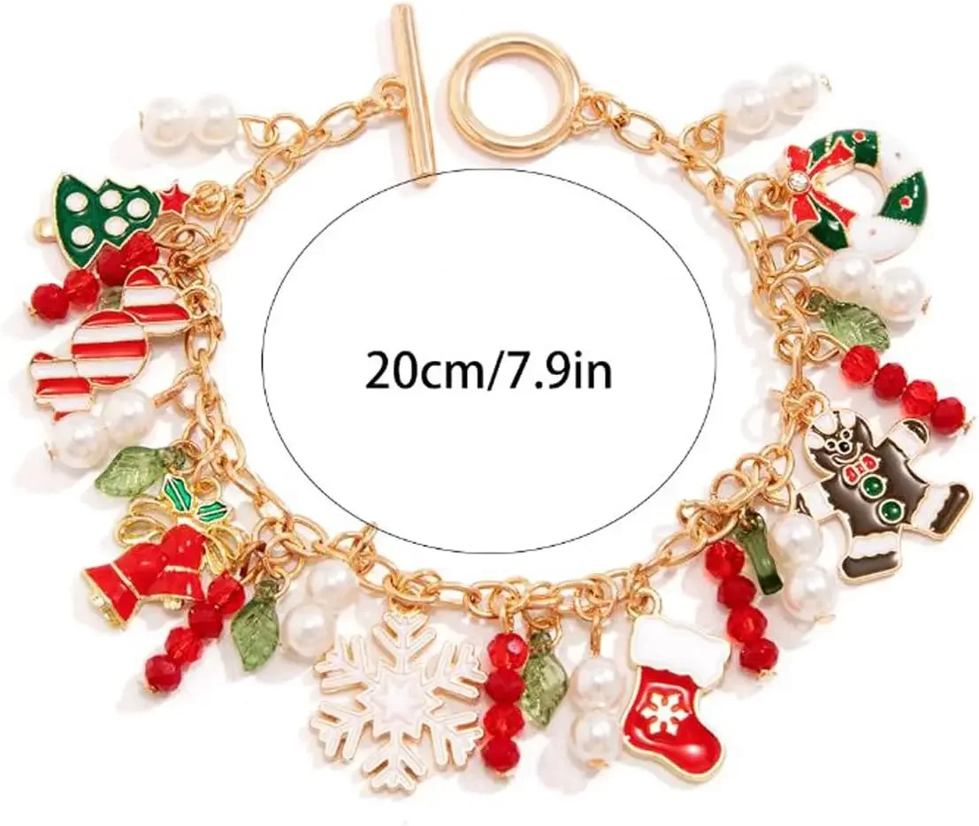 شعبية اللؤلؤ الأبيض مطرز شرابة أساور الجوارب الملونة الحلوى ثلج سوار للنساء عيد الميلاد حزب مجوهرات هدية