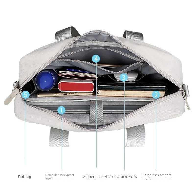 Borse per laptop di grande capacità adatte per 13,3, 14,1, 15,4, 15,6 pollici, Apple MacBook, valigetta a tracolla, borsa interna per laptop