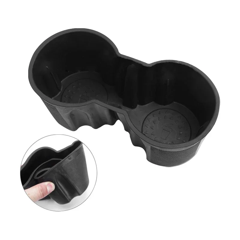 For Tesla Model 3 Y 2021 2022 TPE Car Center Console Insert Double Hole Water Cup Holder Organizer Auto Interior Accessories