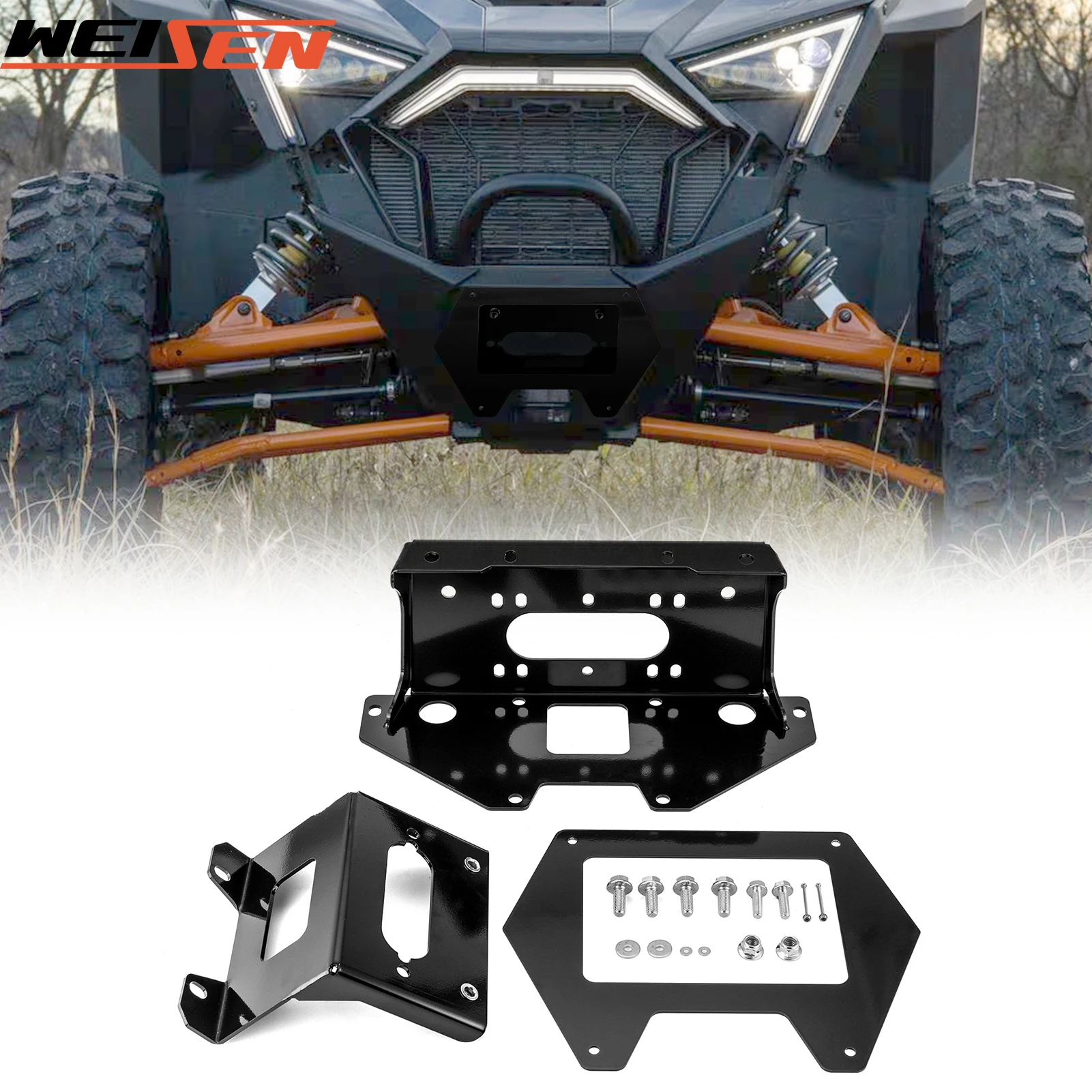 

for 2020-2024 Polaris RZR PRO XP/PRO XP 4 Base/LE/Premium/Ultimate/Sport UTV Winch Mounting Bracket/Plate Accessories