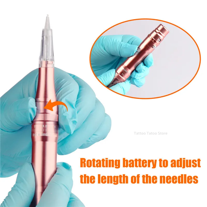 Wireless Permanent Makeup Tattoo Machine Microblading Eyebrow Lips Machine Dermographs Pen Bayonet Mixed Needle Beauty Tool Set