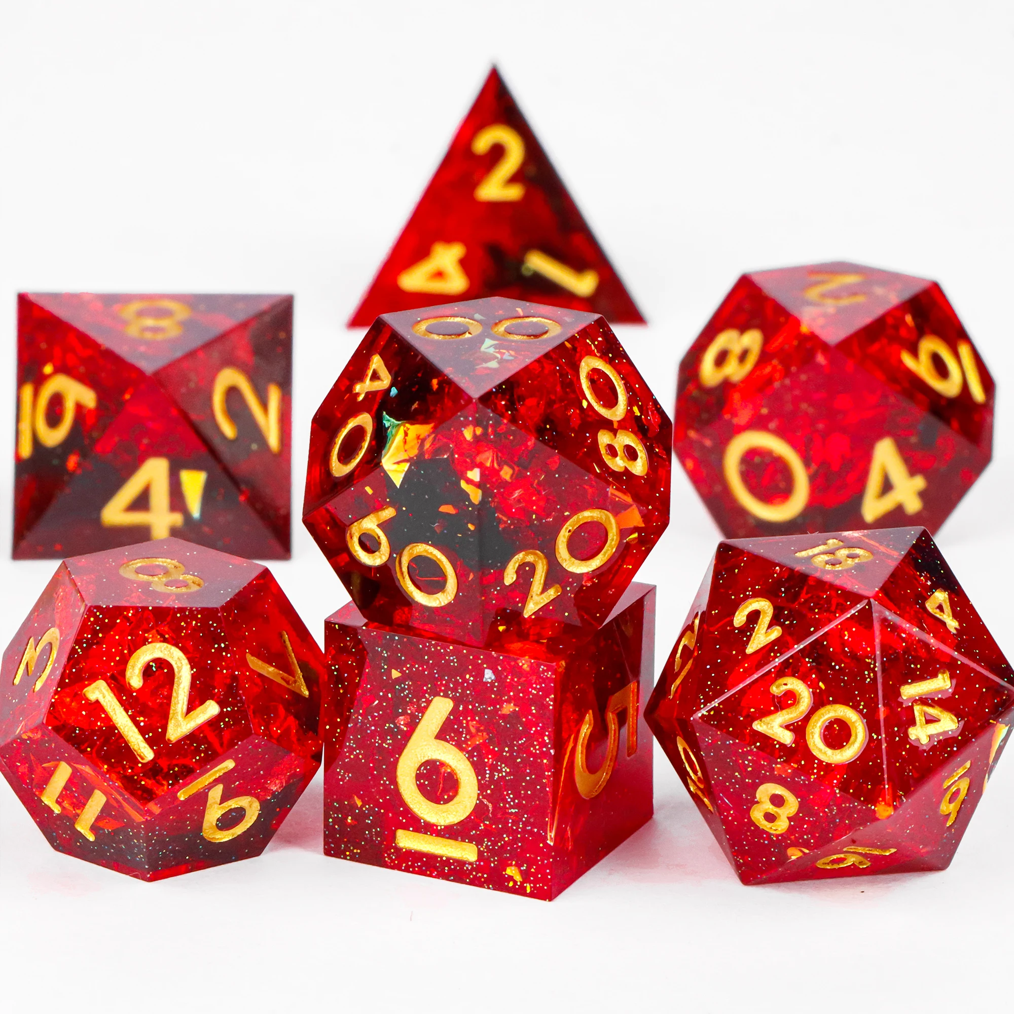 

Набор кубиков с жидким наполнителем для DND - Блестящие глянцевые многогранные кубики (7 шт.) для настольных ролевых игр, коллекционный подарок в стиле фэнтези