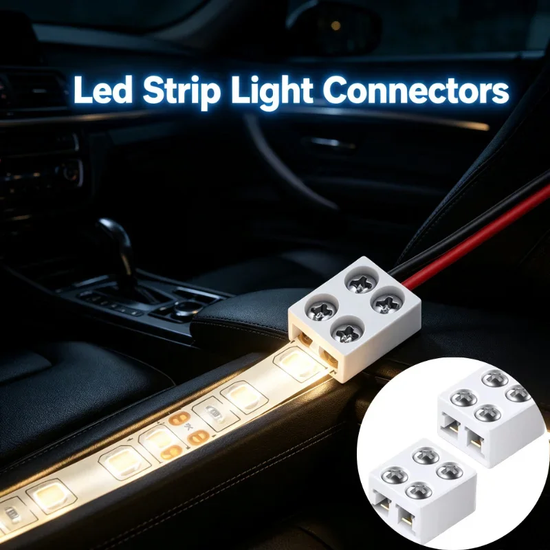 10 Stück LED-Streifen-Befestigungsclips Ohne Schweißen 8mm Anschlussklemme Universeller Bandverbinder Lichterketten-Schnellverbinder – Detail 2