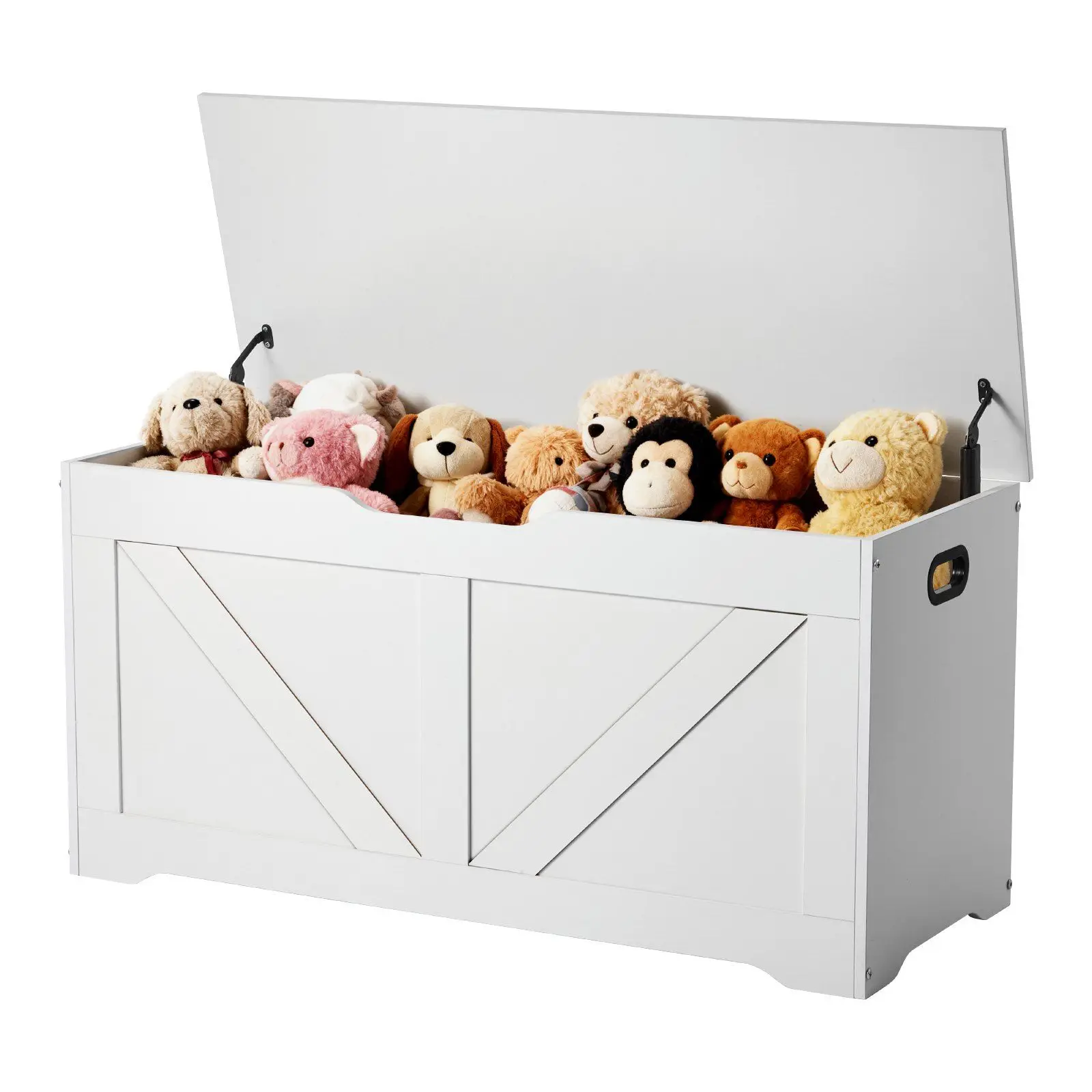 

Kids Storage Bench, Wooden Toy Box Chest, Large Storage Cabinet with Safety Hinge, Toddlers Storage Bench for Playroom, Living