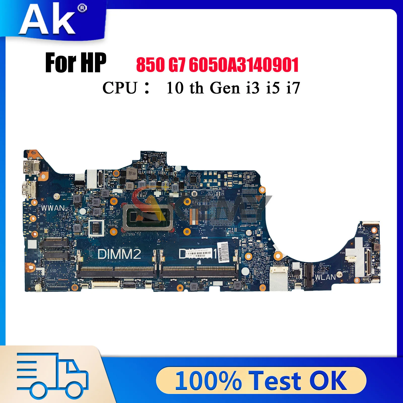 

6050A3140901 для ноутбука HP EliteBook 850 G7, материнская плата M05248-601 M05246-601 с процессором i5 i7 10-го поколения DDR4, 100% полностью протестировано