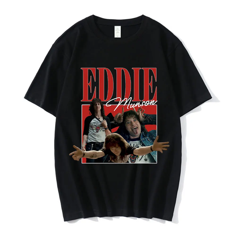 Eddie Munson T-shirts Men\'s Harajuku Graphics Print T-shirt Short Sleeve Oversize Streetwear Unisex Cotton Casual T Shirt