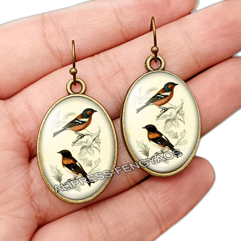 New Vintage Bird Drop Hanging Earrings for Women Bronze Girl Dangle Earring Stylish Jewelry Personality Gift