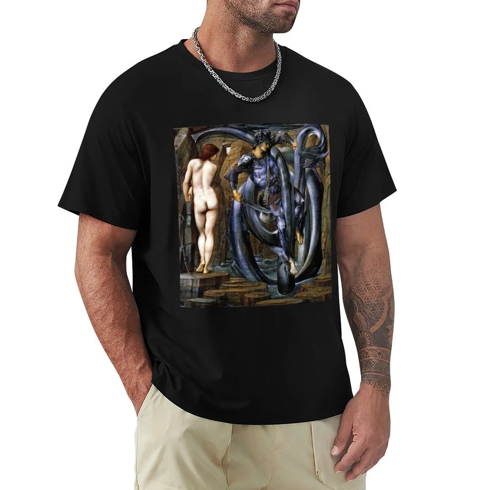 The Doom Fulfilled - Sir Edward Coley Burne-Jones T-Shirt Large Size Basic Casual T-Shirt