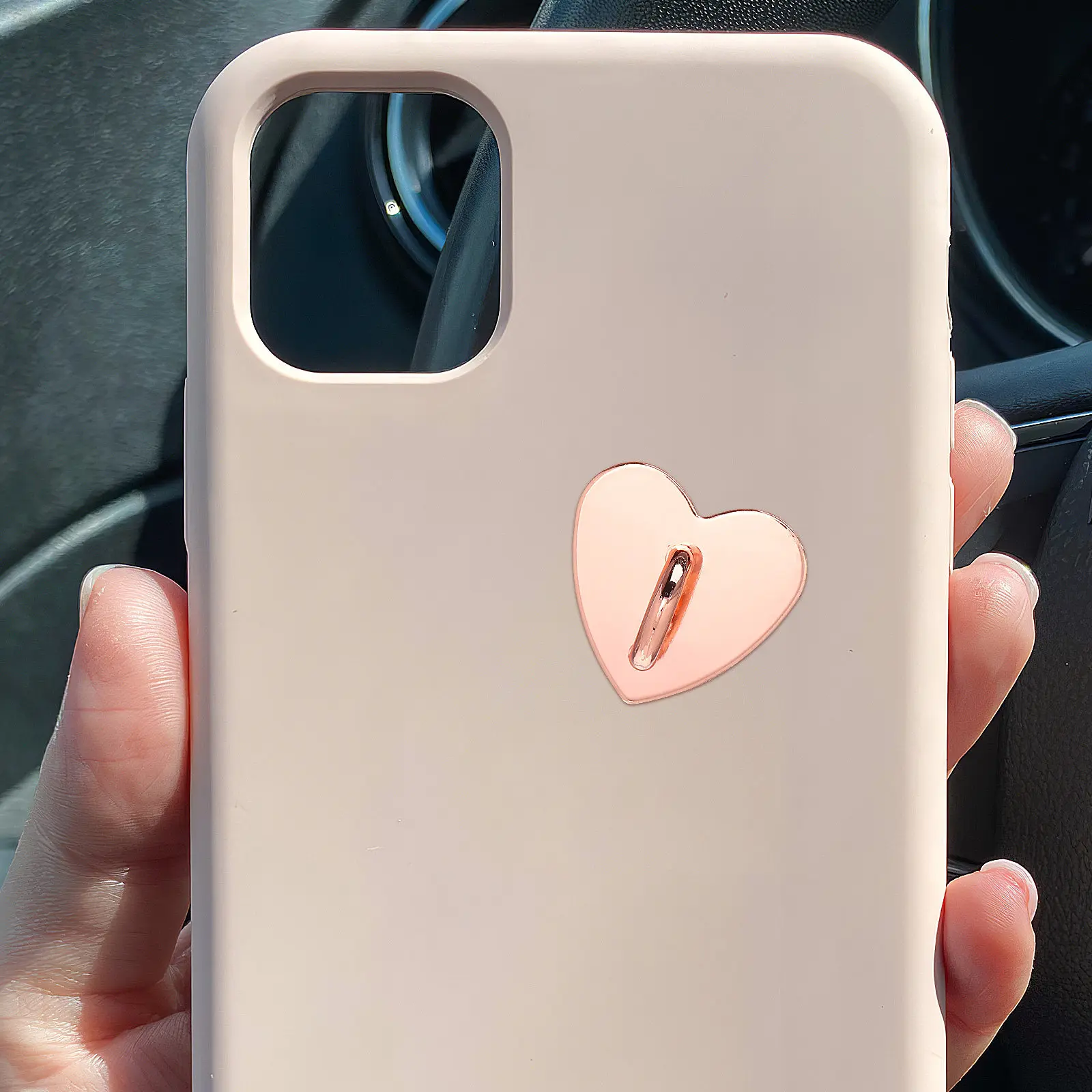 20Pcs Delicate Heart Shaped Alloy Phone Shell Buckle Self-Adhesive DIY Mobile Phone Cover Accessory for Crafting Handicrafts