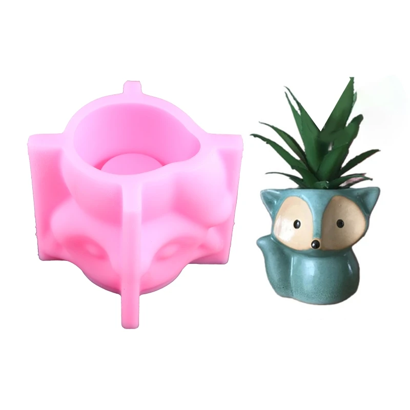 3D Animal Flowerpot UV Epoxy Mold Succulents Vase Plant Pot Concrete Plaster Resin Silicone Mould DIY Crafts Home Decorations