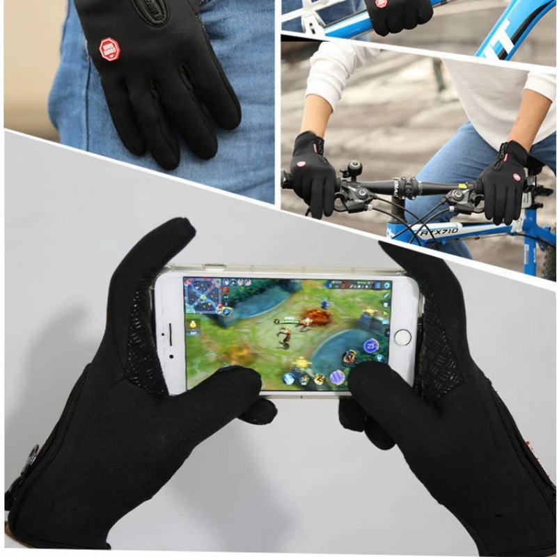 A Lot Of People Like It Outdoor Sports Touch Screen Non Slip Wind Fleece Warm Mountain Riding Gloves