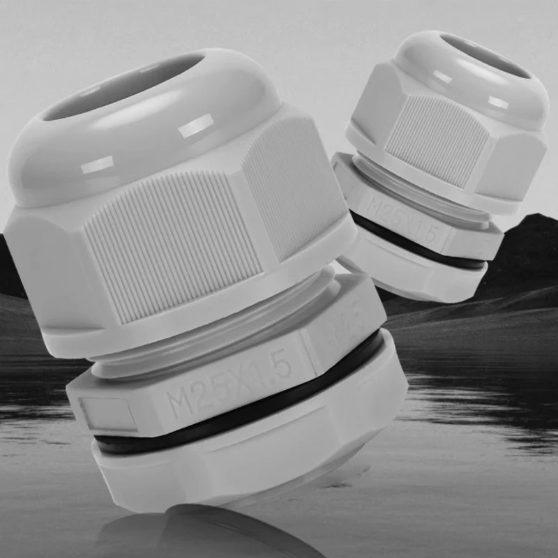 Waterproof IP68 Nylon Cable Gland Joint Adjustable Locknut Metric type M16 M18 M20 M27 M30 M36 M63 for 3mm-50mm Dia Cable Wire