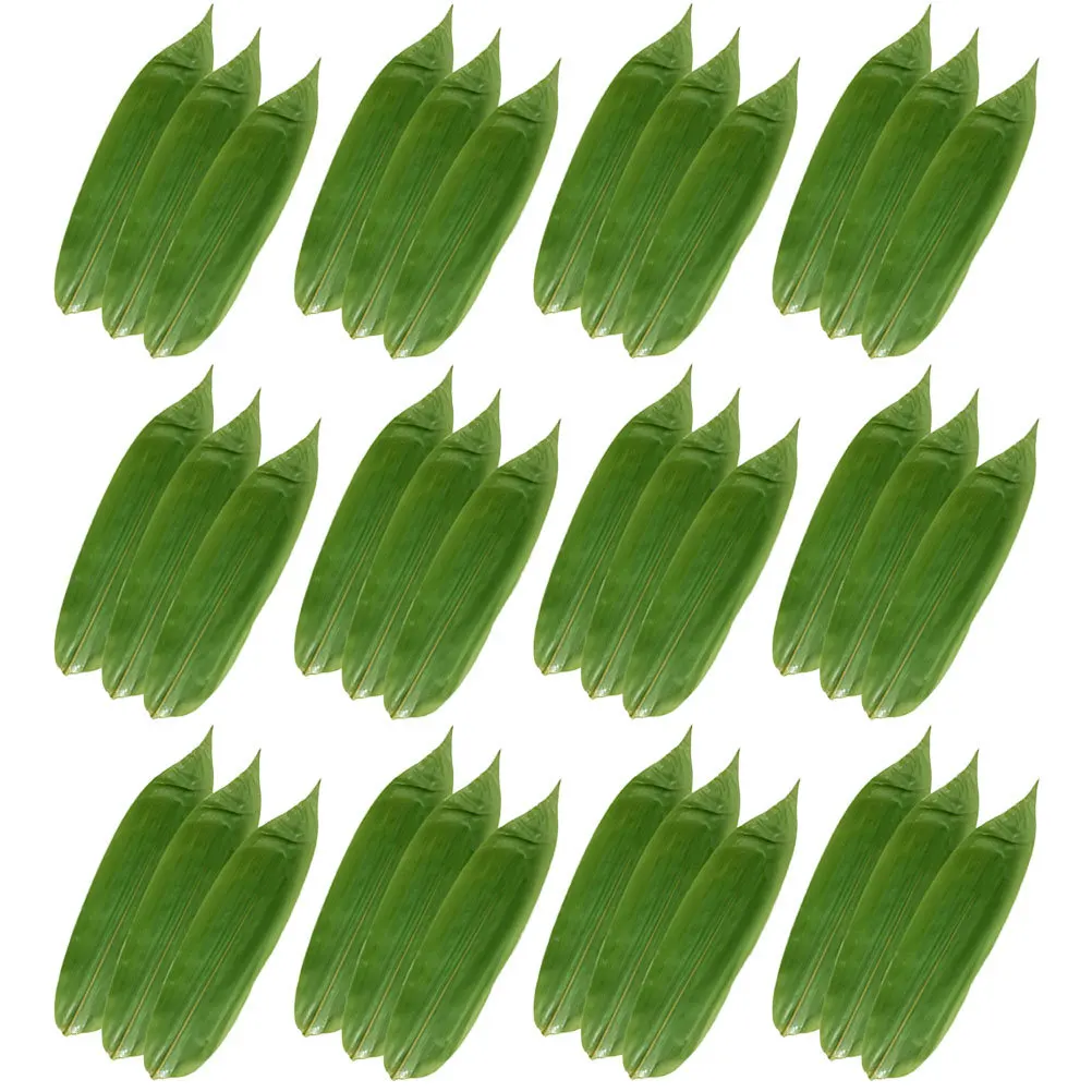 

100Pcs Realistic Bamboo Leaf Sushi Decor Sashimi Dish Ornament Leaves Shape for Cold Dish Japanese Restaurant Decoration