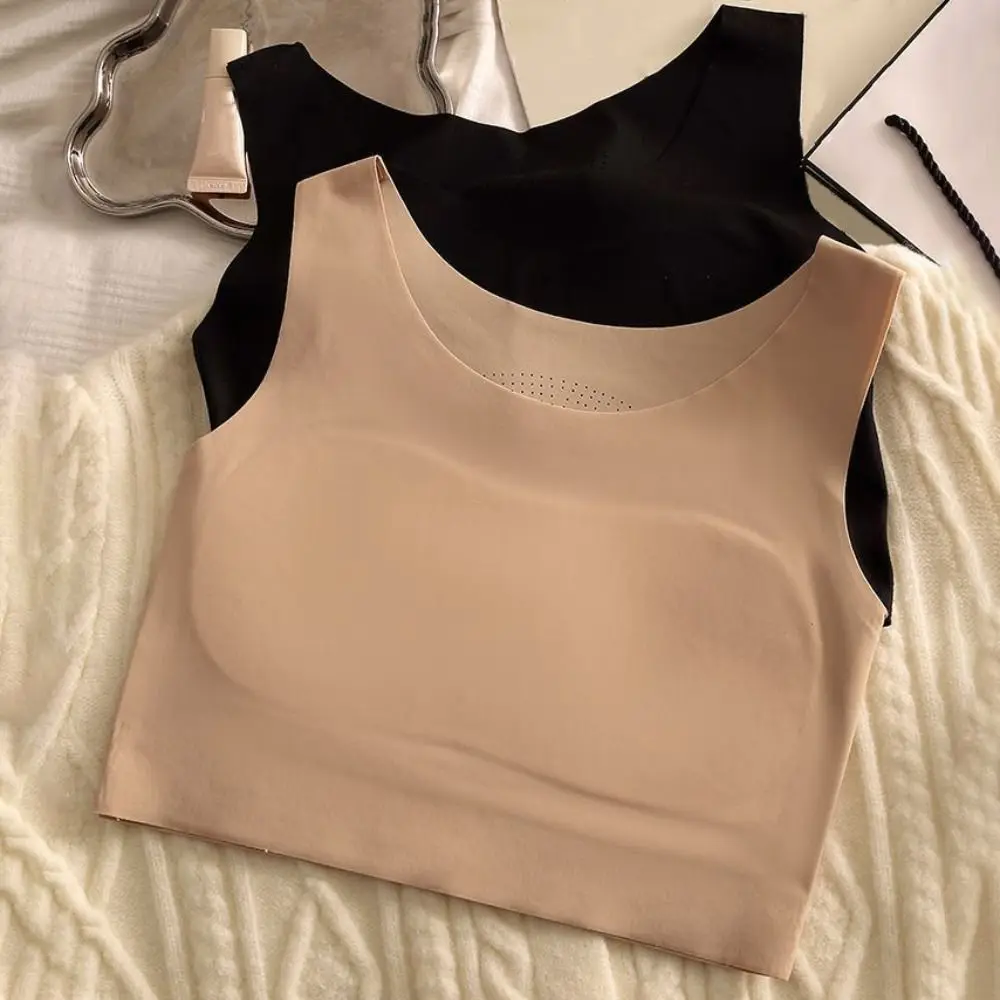 

Simple Ice Silk Wireless Bra Slim Ultra-thin Underwear for Women Lingerie U Neck Girls Seamless Bra Girl