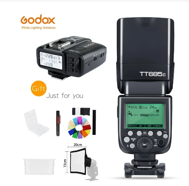 

In Stock Godox TT685F + X1T-F Trigger 2.4G HSS 1/8000s TTL II GN60 Camera Flash Speedlite for Fujifilm + 5 Gift Kit