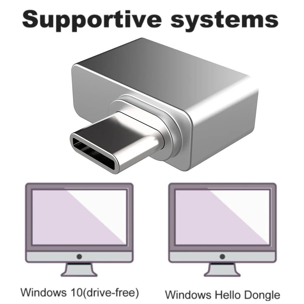 USB Fingerprint Reader for Windows 7 8 10 Hello PC Notebook Lock Biometric Scanner Password-Free Login/Sign-in Unlock Module