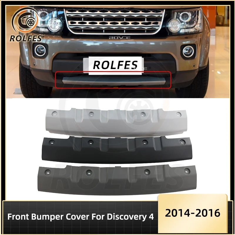 ROLFES Front Bumper Protection Guard Lower Skid Plate Tow Hook Eye Protector Cover For Land Rover Discovery 4 2014 2015 2016