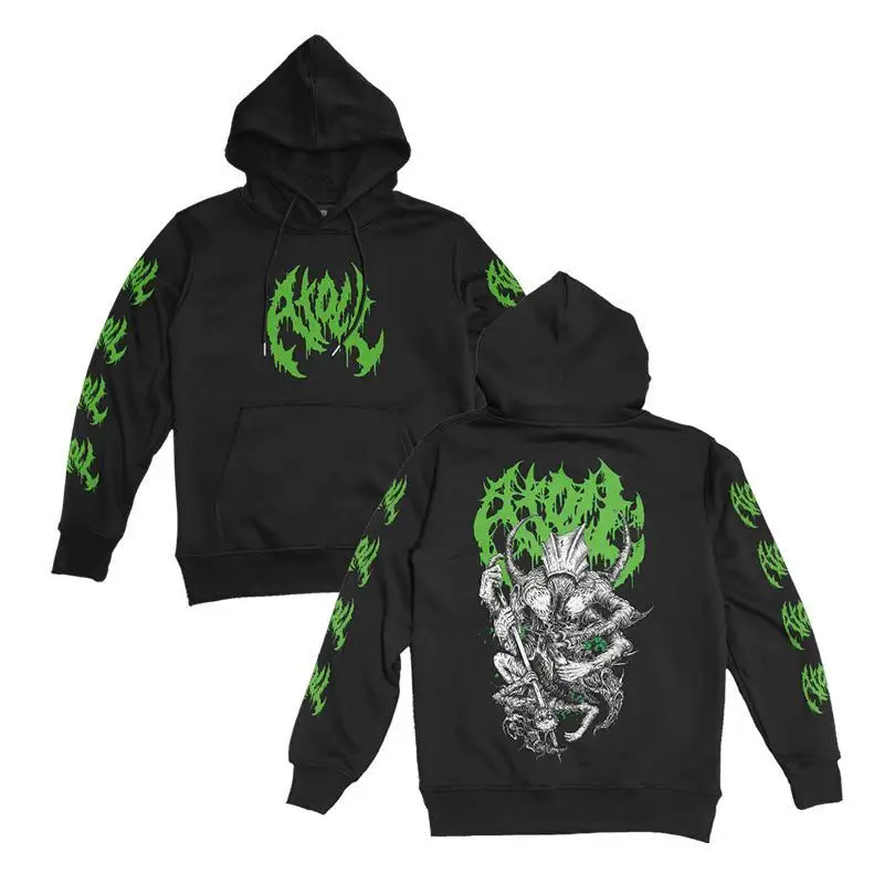 Atoll American Brutal Death Metal Band Devil Print Peripheral Men's and Women's Fall and Winter Hoodies Sweater Jacket