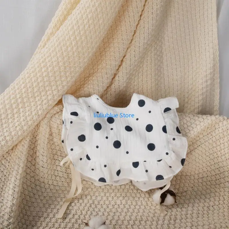 

Cotton Baby Feeding Bib Drool Bib Infant Lace-up Saliva Towel Toddlers Burp Cloth Ruffled Shawl Artificial Collar 62CF