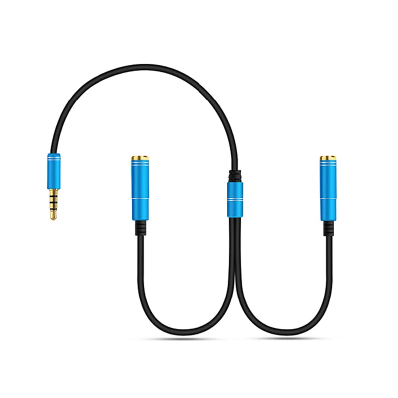 Nowy! Rozdzielacz do słuchawek kabel 3.5mm gniazdo Audio przedłużenie rozgałęźnika przewód AUX 3.5mm męski do 2 portowych żeńskich kabel Adapter