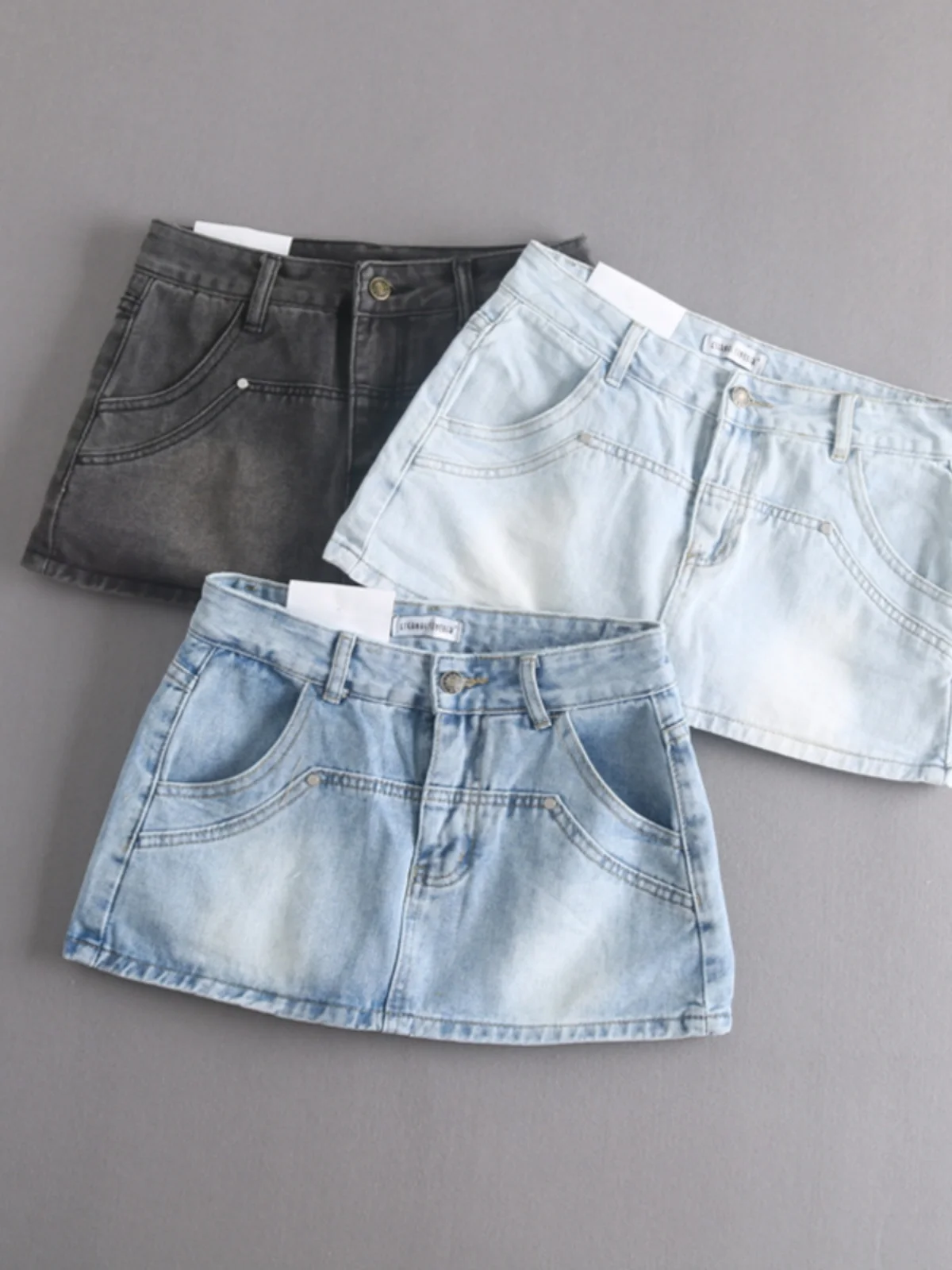 

Женская джинсовая юбка с низкой талией, облегающая, короткая, в американском уличном стиле, из смесового хлопка