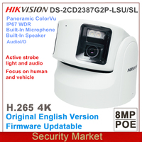 Original Hikvision 8Mp DS-2CD2387G2P-LSU/SL POE Panoramic ColorVu Fixed Turret Network IPC