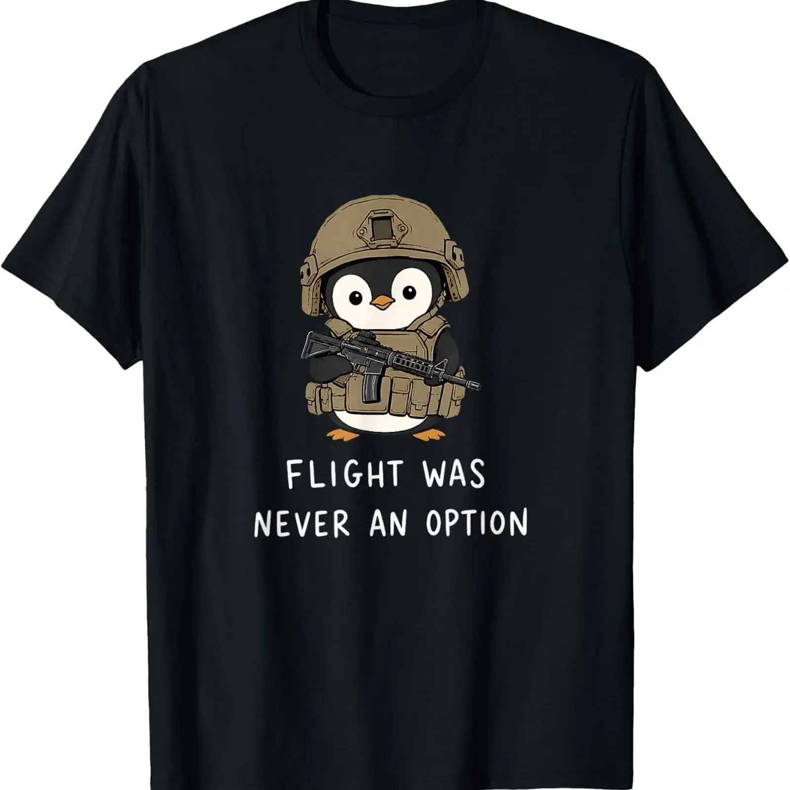 Funny Bird Meme Tactical Penguin Flight was Never an Option T Shirt vintage Washed graphic designer clothes