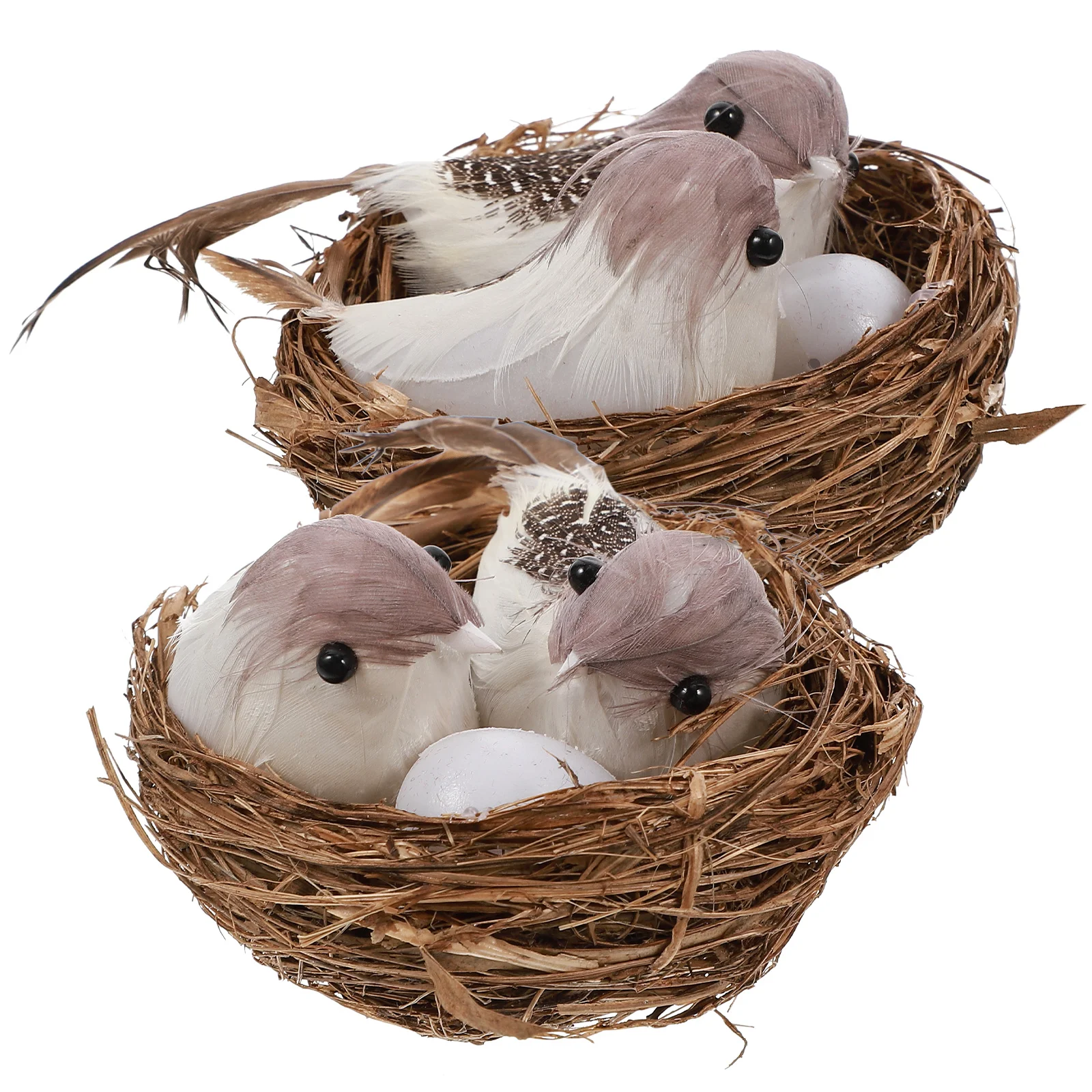 8 Pcs Bird House Simulated Nest Decorations Artificial Baby Feeder Window Birds