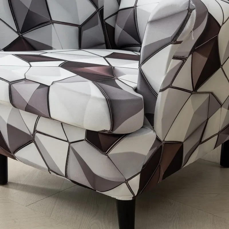 Stretch Wingback Chair Sofa Slipcover 1-Piece Sofa Cover Furniture Protector Couch Soft with Elastic Bottom view 3