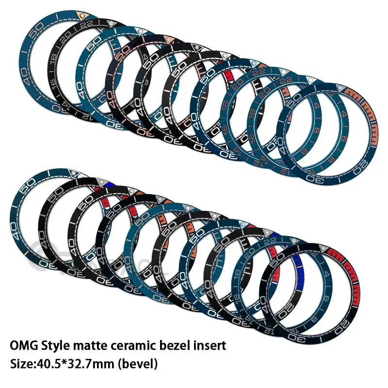 OMGB 40.5*32.7MM Ceramic Watch Bezel Modified Accessories Inserts With Stickers fit  Watch Case