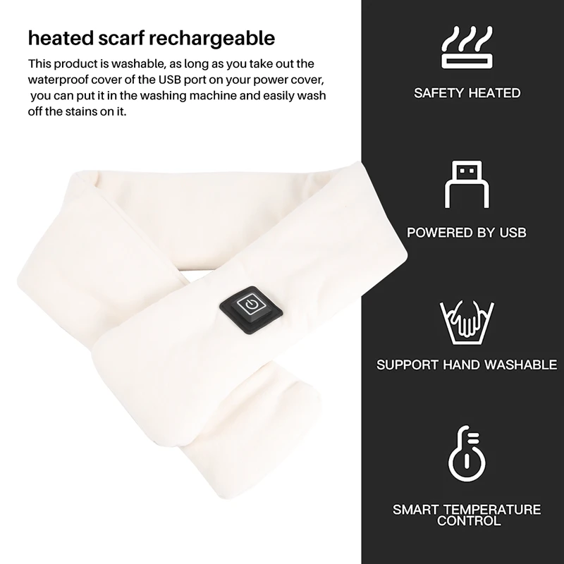 Electric Heating Scarf USB Smart Charging Heated Neck Scarf Winter Cold Protection Or Warm Heating Scarf For Men Women