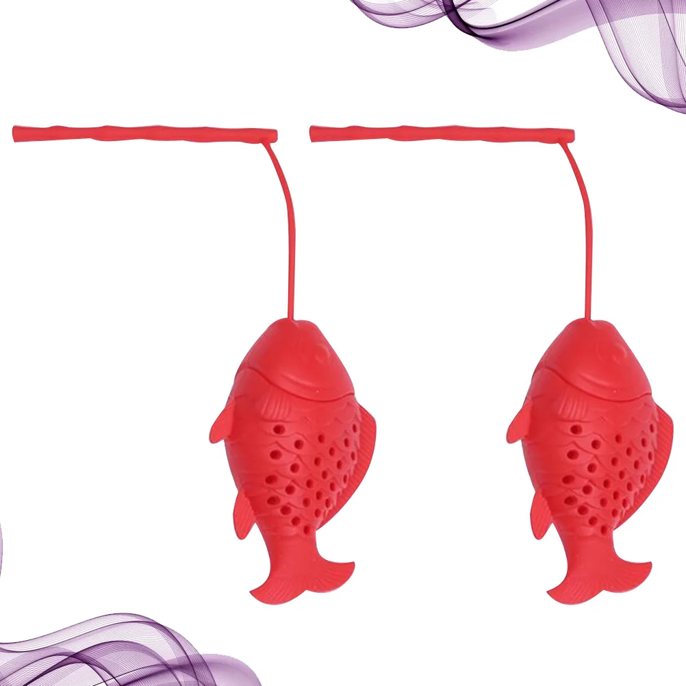 

2Pcs Fish Shape Tea Strainer Silicone Infuser Filter Creative Reusable for Loose Leaf Tea Herbs Spices Brewing