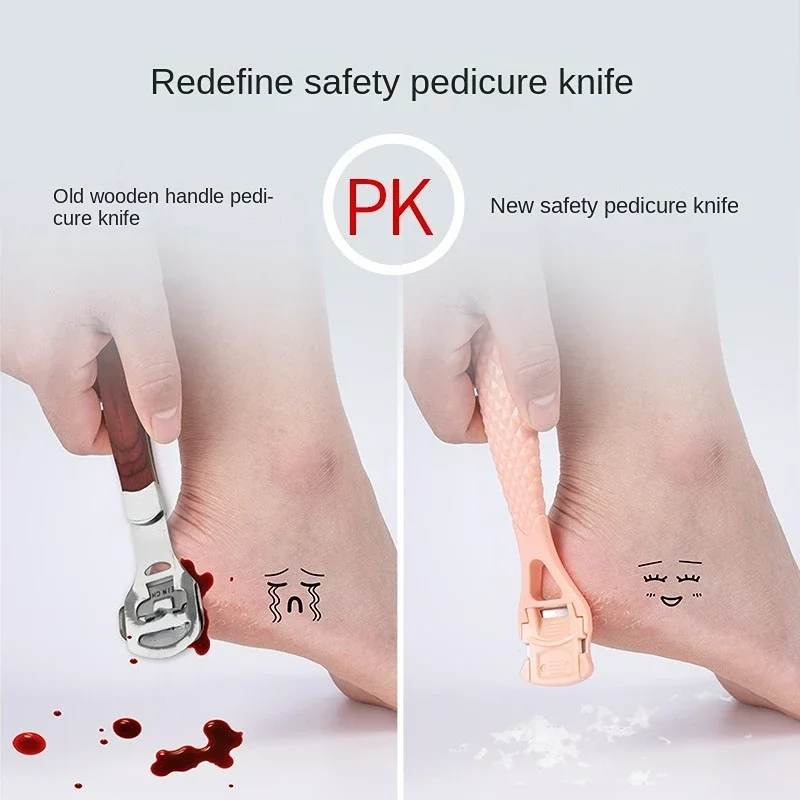 ที่ขูดหนังด้านเท้าแบบมืออาชีพ ทำจากสแตนเลส ด้ามจับพลาสติก สำหรับขจัดหนังด้าน ตาปลา และส้นเท้าแตก อุปกรณ์ดูแลเล็บเท้า