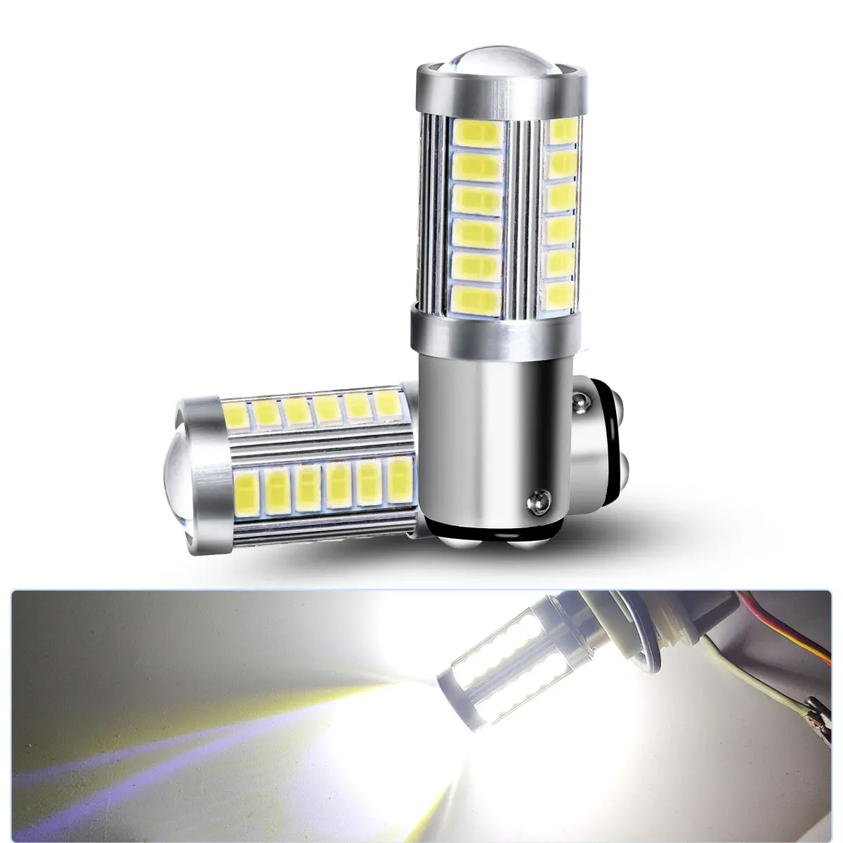 2 stücke PY21W P21 5W 1156 Ba15s 1157 Bay15d 33 SMD Led Auto Flash Brems Lampen Lichter Reverse parkplatz Lampen