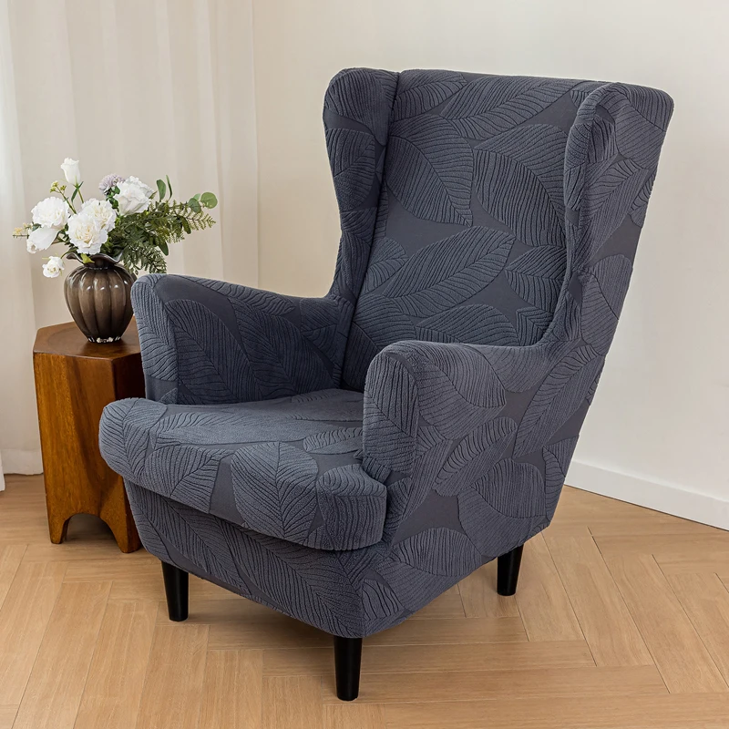 Leaf Jacquard Polar Fleece Recliner Sofa Cover Living Room Single Sofa Cover Stretch Armchair Cover Furniture Protector