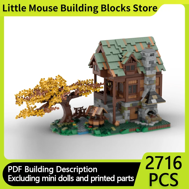 

Medieval Castle Model MOC Building Bricks Tool Store Beside The Tree Modular Technology Gifts Holiday Assemble Children Toy Suit